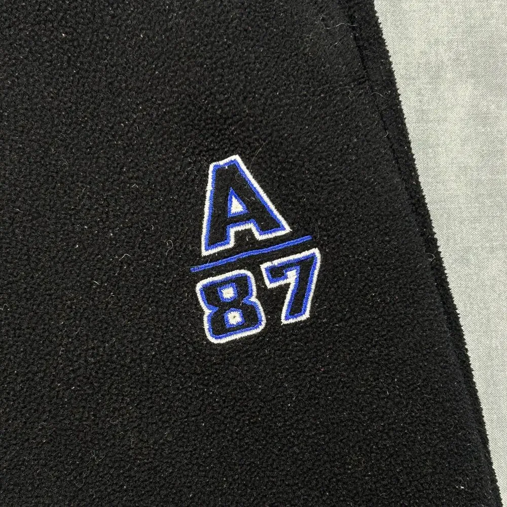 Vintage Y2K Aeropostale fleece sweatpants mens S Black Blue Wide Leg Baggy